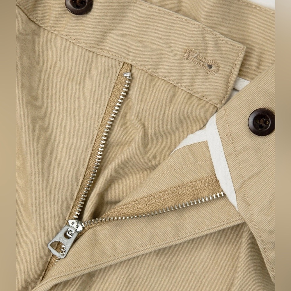 1930s IVY Style Double Pleated Chino Academia Trousers Khaki OLD MONEY UNISEX - Picture 11 of 15